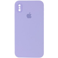 Силіконовий чохол Silicone Case Square Full Camera Protective (AA) для Apple iPhone XS Max (6.5) - Бузковий / Dasheen
