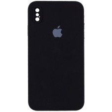 Силиконовый чехол Silicone Case Square Full Camera Protective (AA) для Apple iPhone XS Max (6.5) - Черный / Black
