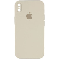 Силіконовий чохол Silicone Case Square Full Camera Protective (AA) для Apple iPhone XS Max (6.5) - Бежевий / Antique White