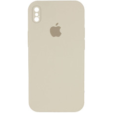Силиконовый чехол Silicone Case Square Full Camera Protective (AA) для Apple iPhone XS Max (6.5) - Бежевый / Antique White