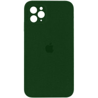 Силіконовий чохол Silicone Case Square Full Camera Protective (AA) для Apple iPhone 11 Pro (5.8) - Зелений / Army green