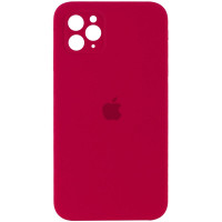Силіконовий чохол Silicone Case Square Full Camera Protective (AA) для Apple iPhone 11 Pro (5.8) - Червоний / Rose Red