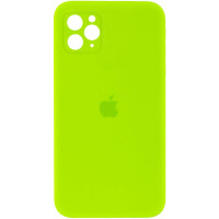 Силіконовий чохол Silicone Case Square Full Camera Protective (AA) для Apple iPhone 11 Pro (5.8) - Салатовий / Neon green