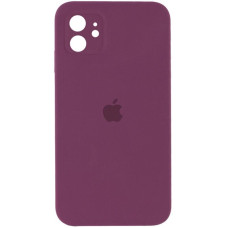 Силіконовий чохол Silicone Case Square Full Camera Protective (AA) для Apple iPhone 11 (6.1) - Бордовий / Maroon