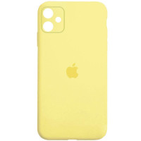 Силіконовий чохол Silicone Case Square Full Camera Protective (AA) для Apple iPhone 11 (6.1) - Жовтий / Yellow