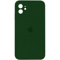 Силіконовий чохол Silicone Case Square Full Camera Protective (AA) для Apple iPhone 11 (6.1) - Зелений / Army green