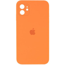 Силіконовий чохол Silicone Case Square Full Camera Protective (AA) для Apple iPhone 11 (6.1) - Помаранчевий / Papaya