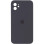 Силіконовий чохол Silicone Case Square Full Camera Protective (AA) для Apple iPhone 11 (6.1) - Сірий / Dark Gray