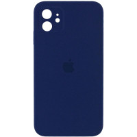 Силіконовий чохол Silicone Case Square Full Camera Protective (AA) для Apple iPhone 11 (6.1) - Темно-синій / Midnight blue