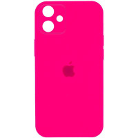 Силіконовий чохол Silicone Case Square Full Camera Protective (AA) для Apple iPhone 11 (6.1) - Рожевий / Barbie pink