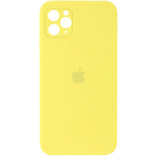 Силіконовий чохол Silicone Case Square Full Camera Protective (AA) для Apple iPhone 11 Pro Max (6.5) - Жовтий / Yellow