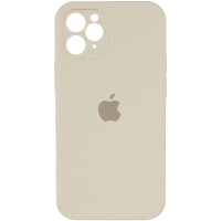 Силіконовий чохол Silicone Case Square Full Camera Protective (AA) для Apple iPhone 11 Pro Max (6.5) - Бежевий / Antique White