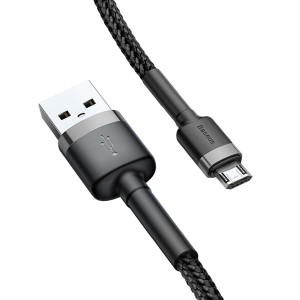 Дата кабель Baseus Cafule MicroUSB Cable 2.4A (1m) (CAMKLF-B) Серый / Черный