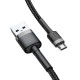 Дата кабель Baseus Cafule MicroUSB Cable 2.4A (1m) (CAMKLF-B) Сірий / Чорний - фото