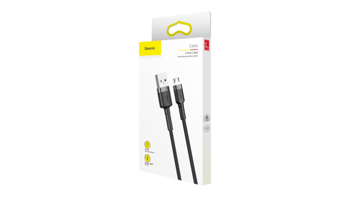 Дата кабель Baseus Cafule MicroUSB Cable 2.4A (1m) (CAMKLF-B) Сірий / Чорний - фото