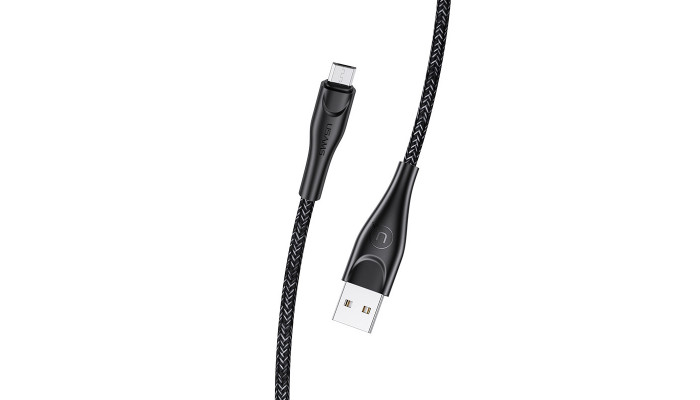 Дата кабель Usams US-SJ396 U41 Micro Braided Data and Charging Cable 2m Чорний - фото