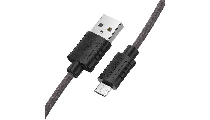 Дата кабель Borofone BX52 Airy USB to MicroUSB (1m) Чорний - фото