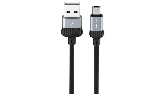 Дата кабель Borofone BX28 Dignity USB to MicroUSB (1m) Metal gray - фото