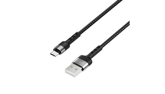 Дата кабель Borofone BX34 Advantage USB to MicroUSB (1m) Чорний - фото