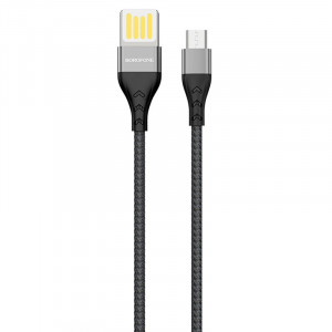 Дата кабель Borofone BU11 Tasteful USB to MicroUSB (1.2m) Чорний