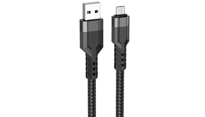 Дата кабель Hoco U110 charging data sync USB to MicroUSB (1.2 m) Черный - фото