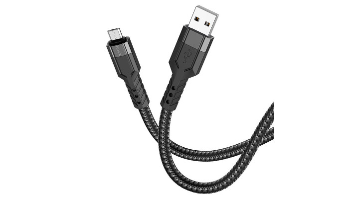 Дата кабель Hoco U110 charging data sync USB to MicroUSB (1.2 m) Черный - фото