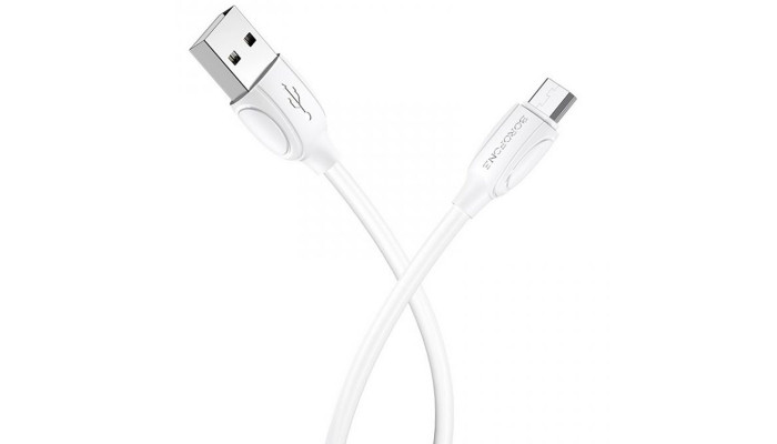 Дата кабель Borofone BX19 USB to MicroUSB (1m) Белый - фото