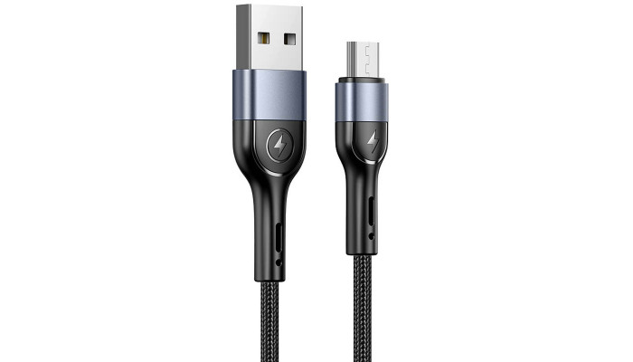 Дата кабель Usams US-SJ450 U55 Aluminum Alloy Braided USB to MicroUSB (1m) Black - фото