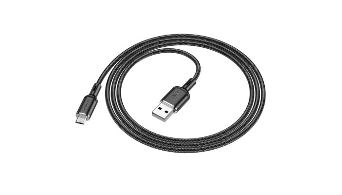 Дата кабель Borofone BX90 Cyber USB to MicroUSB (1m) Black - фото
