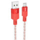 Дата кабель Hoco X99 Crystal Junction USB to MicroUSB (1.2m) Red - фото
