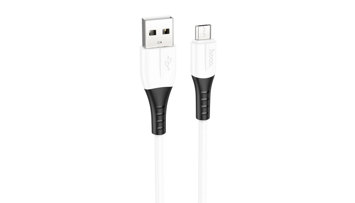 Дата кабель Hoco X82 Silicone USB to MicroUSB (1m) White - фото