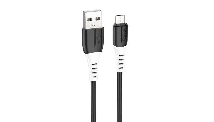 Дата кабель Hoco X82 Silicone USB to MicroUSB (1m) Black - фото