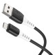 Дата кабель Hoco X82 Silicone USB to MicroUSB (1m) Black - фото