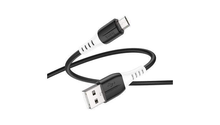 Дата кабель Hoco X82 Silicone USB to MicroUSB (1m) Black - фото