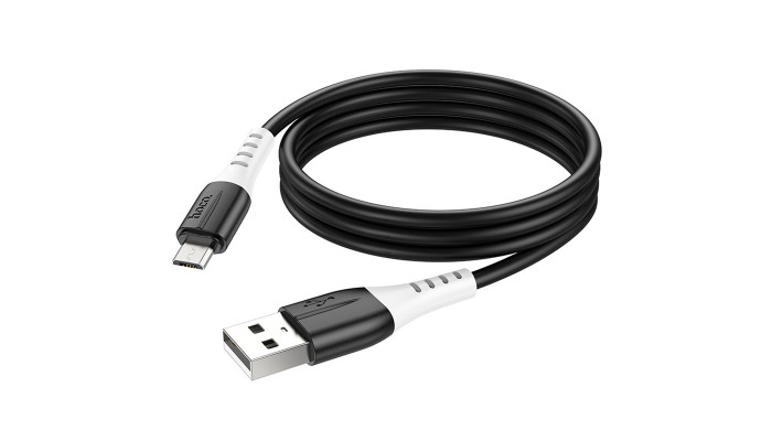 Дата кабель Hoco X82 Silicone USB to MicroUSB (1m) Black - фото