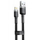 Дата кабель Baseus Cafule Lightning Cable 2.4A (1m) (CALKLF-B) Серый / Черный - фото