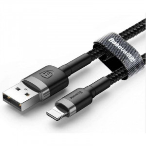 Дата кабель Baseus Cafule Lightning Cable 2.4A (1m) (CALKLF-B) Серый / Черный