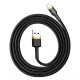 Дата кабель Baseus Cafule Lightning Cable 2.4A (1m) (CALKLF-B) Золотой / Черный - фото