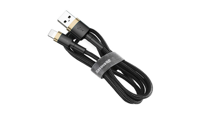 Дата кабель Baseus Cafule Lightning Cable 2.4A (1m) (CALKLF-B) Золотий / Чорний - фото