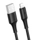 Дата кабель Borofone BX47 Coolway USB to Lightning (1m) Черный - фото