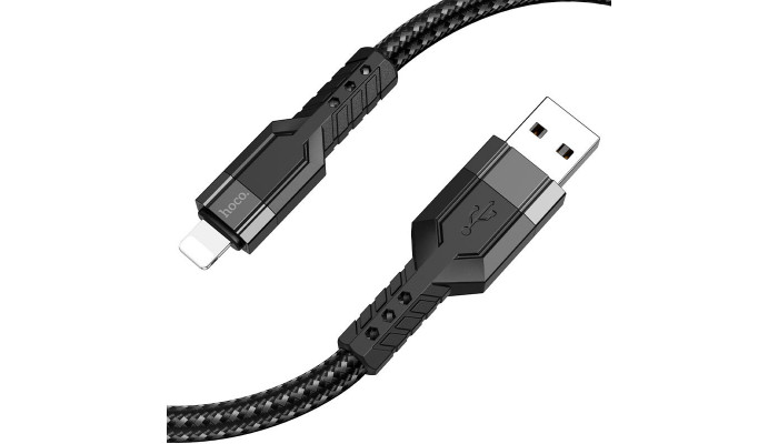 Дата кабель Hoco U110 charging data sync USB to Lightning (1.2 m) Черный - фото