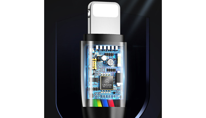 Дата кабель Usams US-SJ364 U35 USB to Lightning 2A (1m) Черный - фото