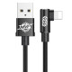 Дата кабель Baseus MVP Elbow L-образное подключение USB to Lightning 1.5A (2m) (CALMVP-A) Чорний - фото