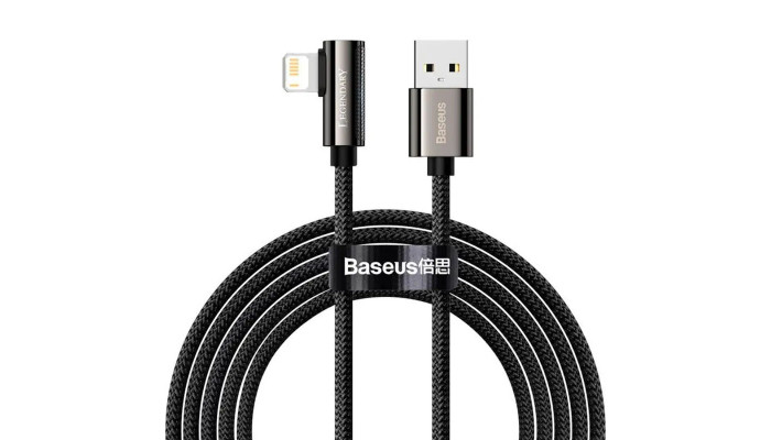 Дата кабель Baseus Legend Series Elbow USB to Lightning 2.4A (2m) (CALCS-A01) Black - фото