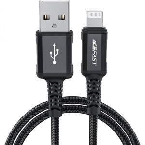 Дата кабель Acefast MFI C4-02 USB-A to Lightning aluminum alloy (1.8m) Black