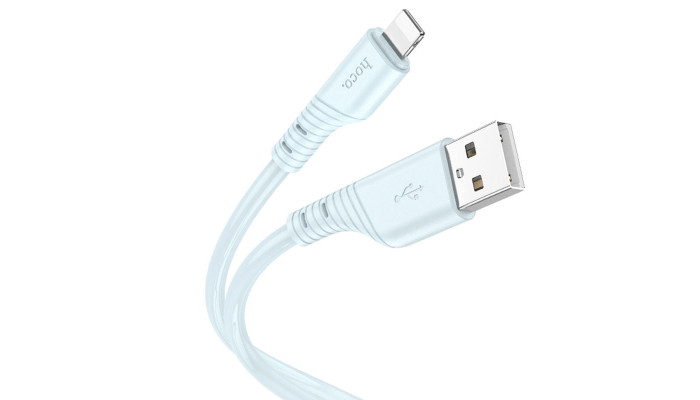 Дата кабель Hoco X97 Crystal color USB to Lightning (1m) Light blue - фото