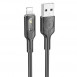 Дата кабель Hoco U120 Transparent explore intelligent power-off USB to Lightning (1.2m) Black