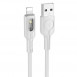 Дата кабель Hoco U120 Transparent explore intelligent power-off USB to Lightning (1.2m) Gray
