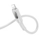 Дата кабель Hoco U120 Transparent explore intelligent power-off USB to Lightning (1.2m) Gray - фото