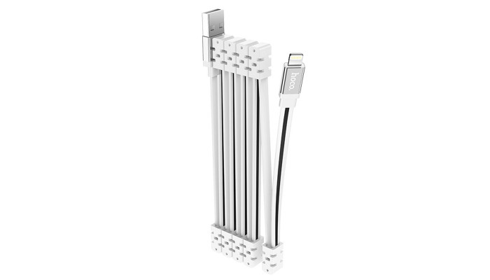 Дата кабель Hoco U103 Magnetic Absorption USB to Lightning (1m) White - фото